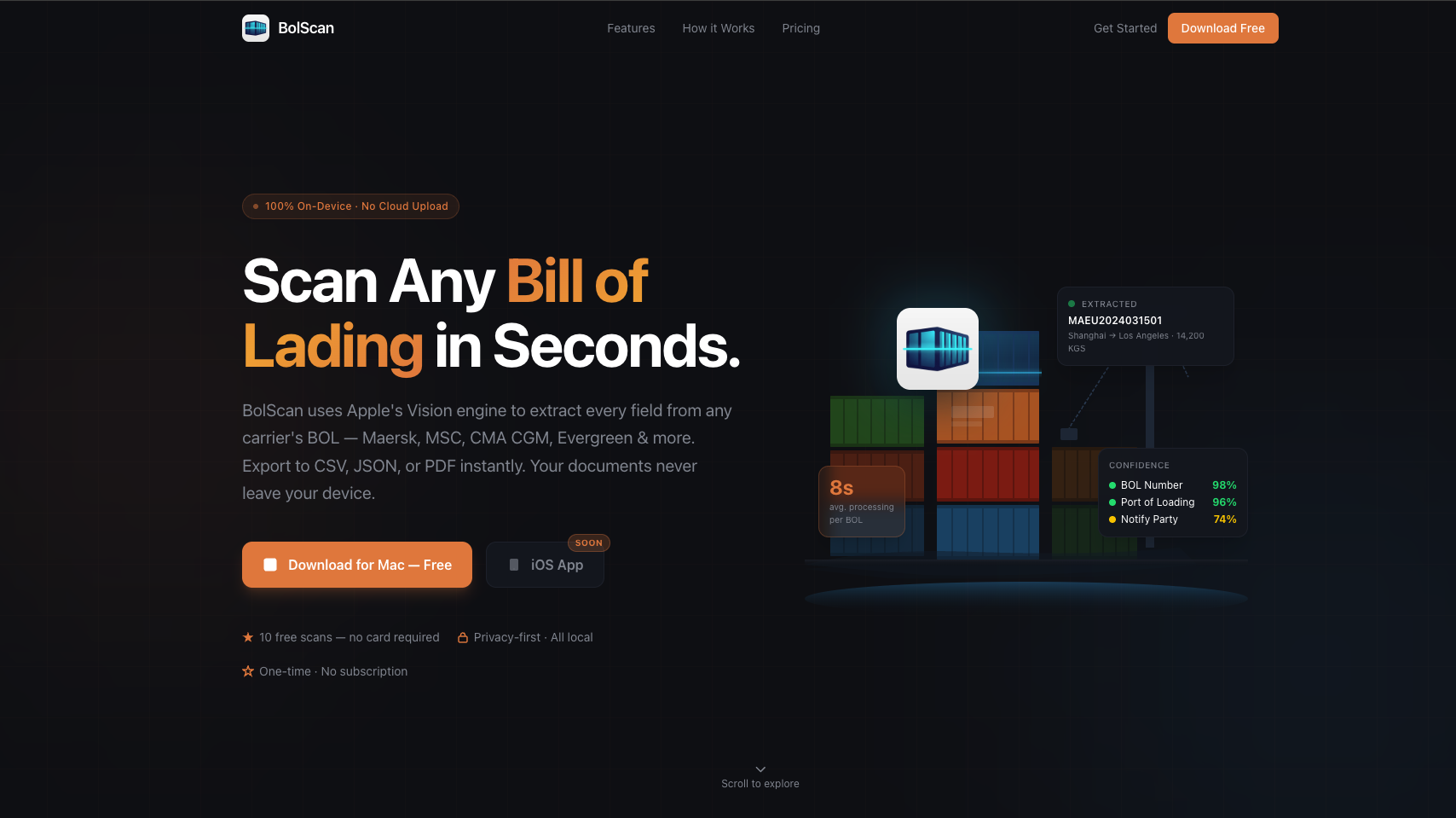 BolScan: AI-Powered OCR for Automated Bill of Lading Extraction